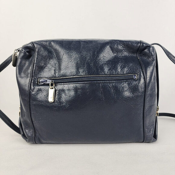 Vintage Blue Leather Shoulder Purse - Picture 3 of 7
